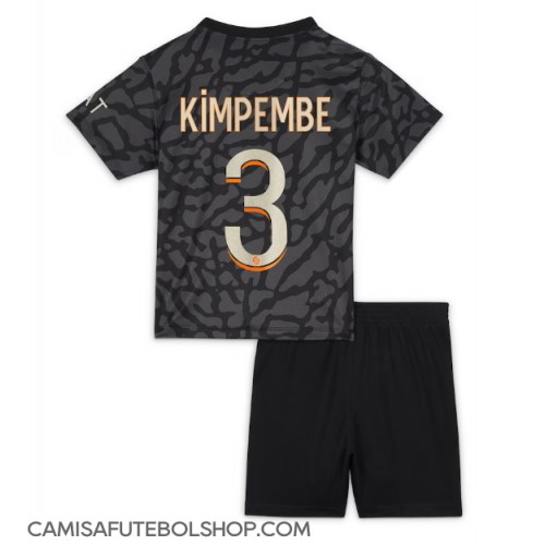 Camisa de time de futebol Paris Saint-Germain Presnel Kimpembe #3 Replicas 3º Equipamento Infantil 2023-24 Manga Curta (+ Calças curtas)